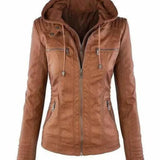 Bea™ | Elegant Hooded Jacket in Faux Leather