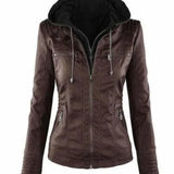 Bea™ | Elegant Hooded Jacket in Faux Leather