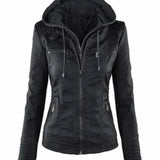 Bea™ | Elegant Hooded Jacket in Faux Leather