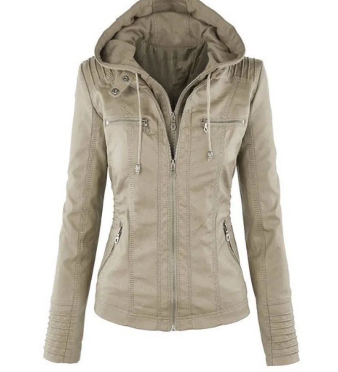 Bea™ | Elegant Hooded Jacket in Faux Leather