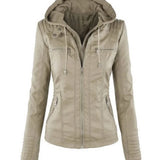 Bea™ | Elegant Hooded Jacket in Faux Leather