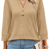 Floral Print Boho V-Neck Button Blouse