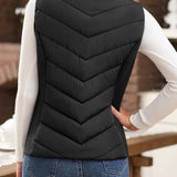 Ella™ | Quilted zip-up stand-collar puffer vest