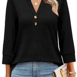 Floral Print Boho V-Neck Button Blouse