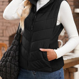 Ella™ | Quilted zip-up stand-collar puffer vest