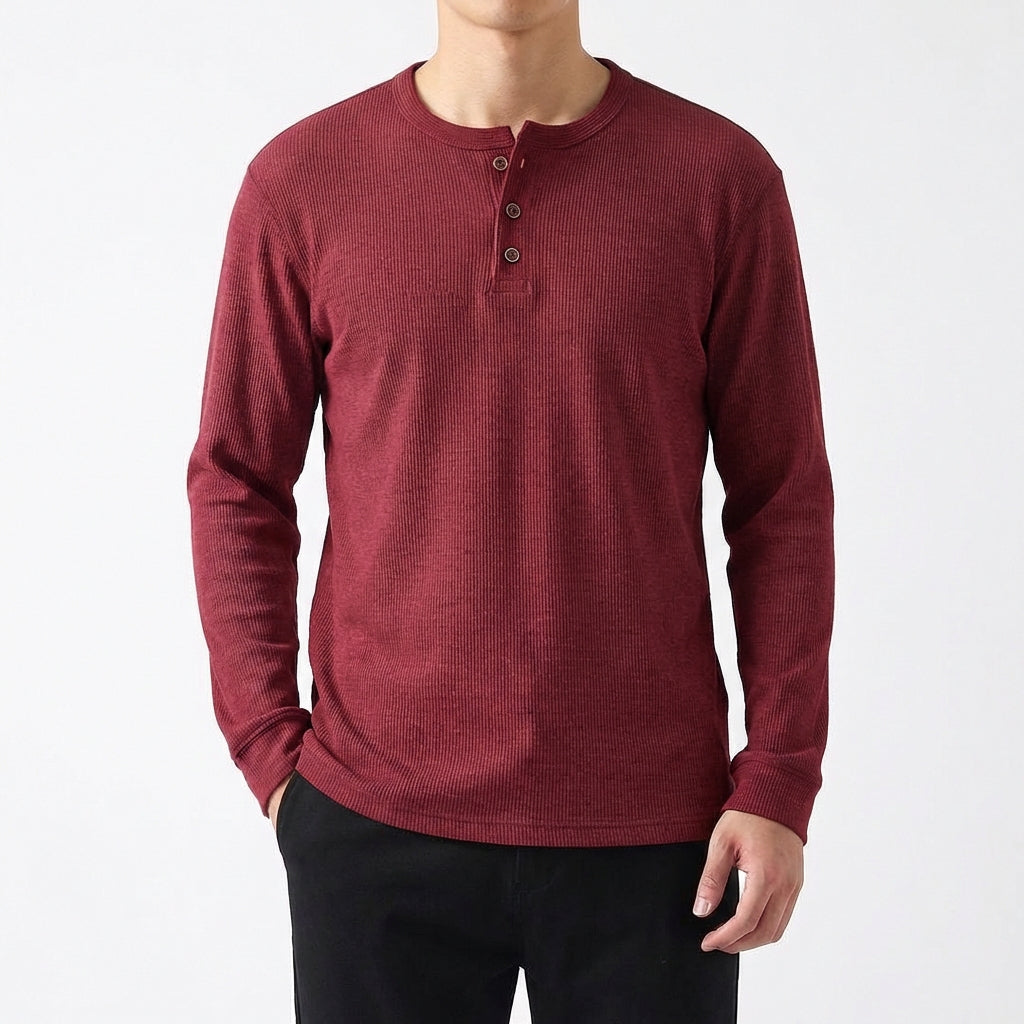 Braulio | Men's Long Sleeve Casual Henley Shirt