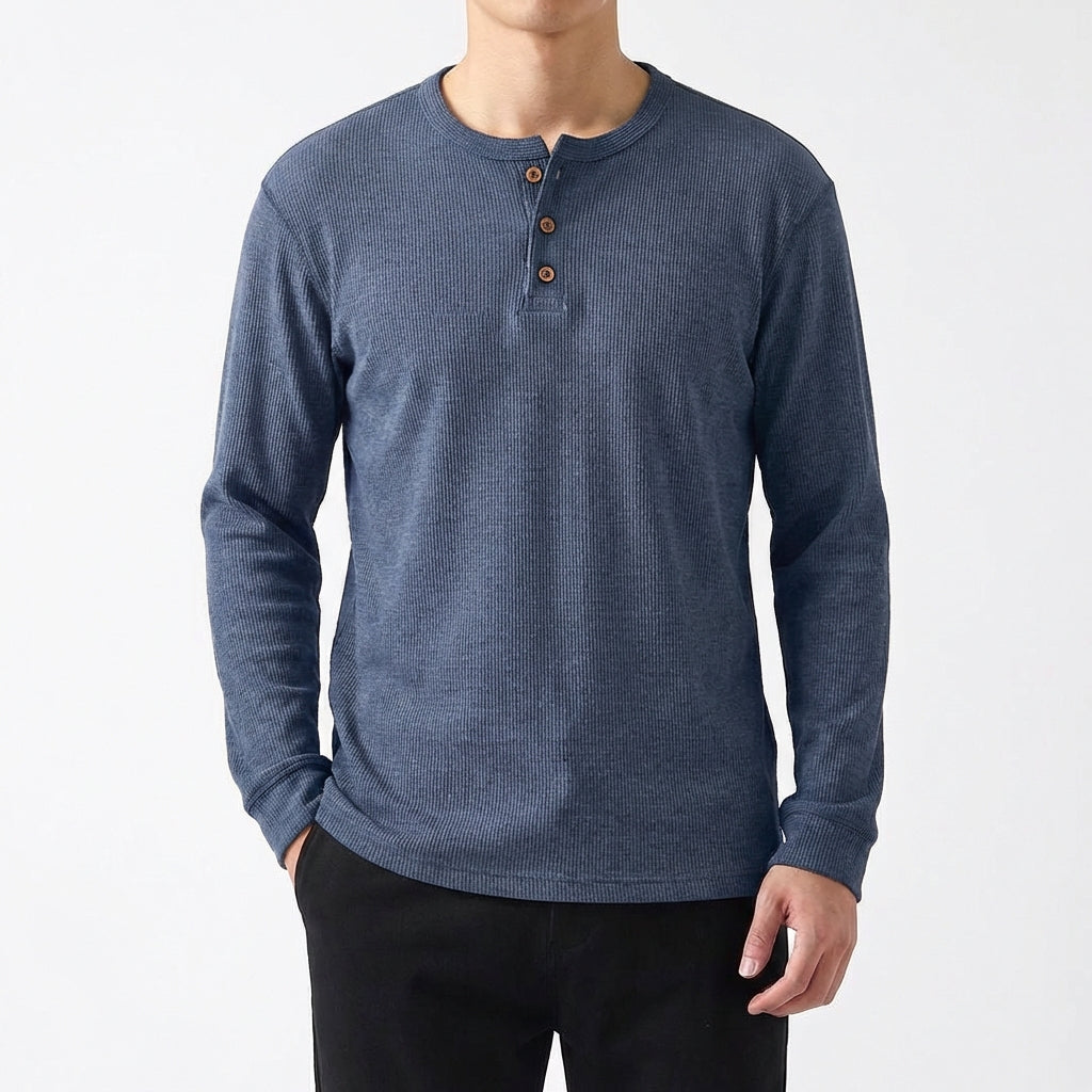 Braulio | Men's Long Sleeve Casual Henley Shirt