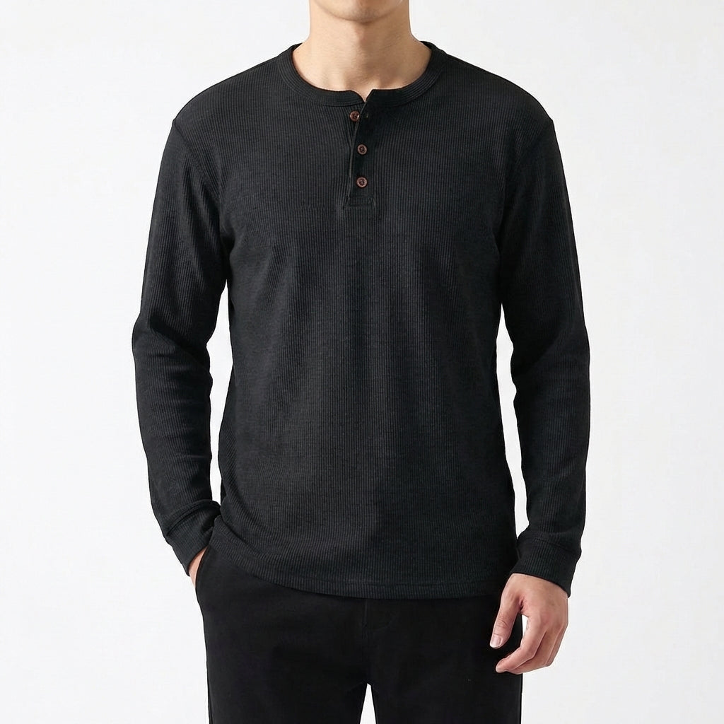 Braulio | Men's Long Sleeve Casual Henley Shirt