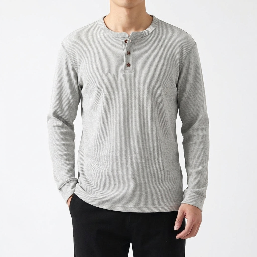 Braulio | Men's Long Sleeve Casual Henley Shirt