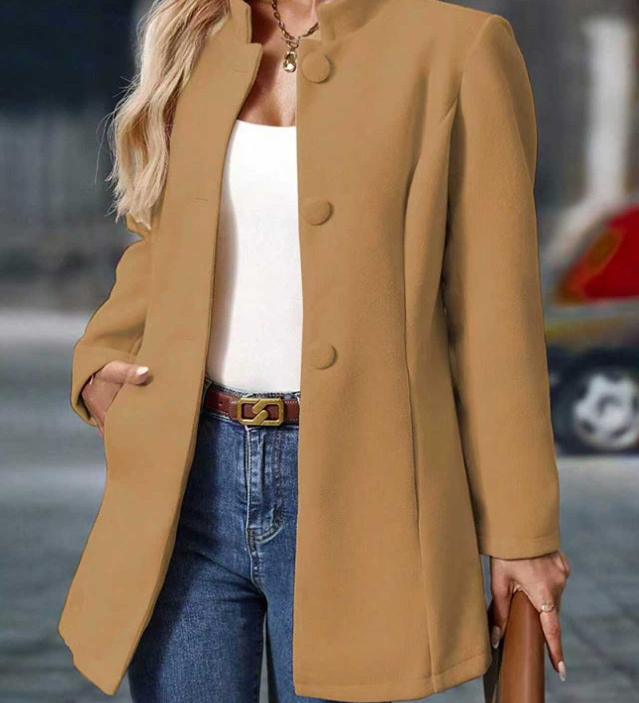 Joliette™ | Stand Collar Single Breasted Tailored Coat