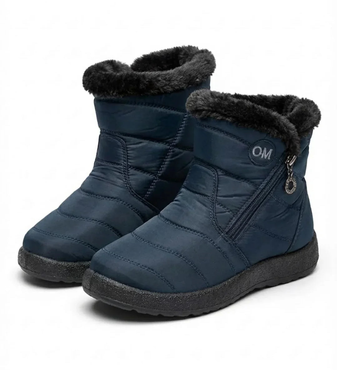 Cendy™ | Quilted Fleece-Lined Zip Ankle Boots