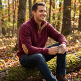 Carlton | Men's Sweater with Buttoned Neck and Extra Button Detail