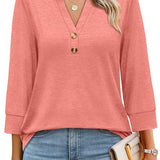 Floral Print Boho V-Neck Button Blouse