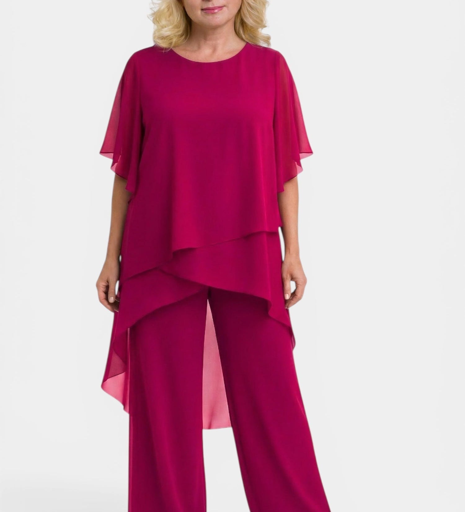 Elegant Chiffon Layered Pant Set