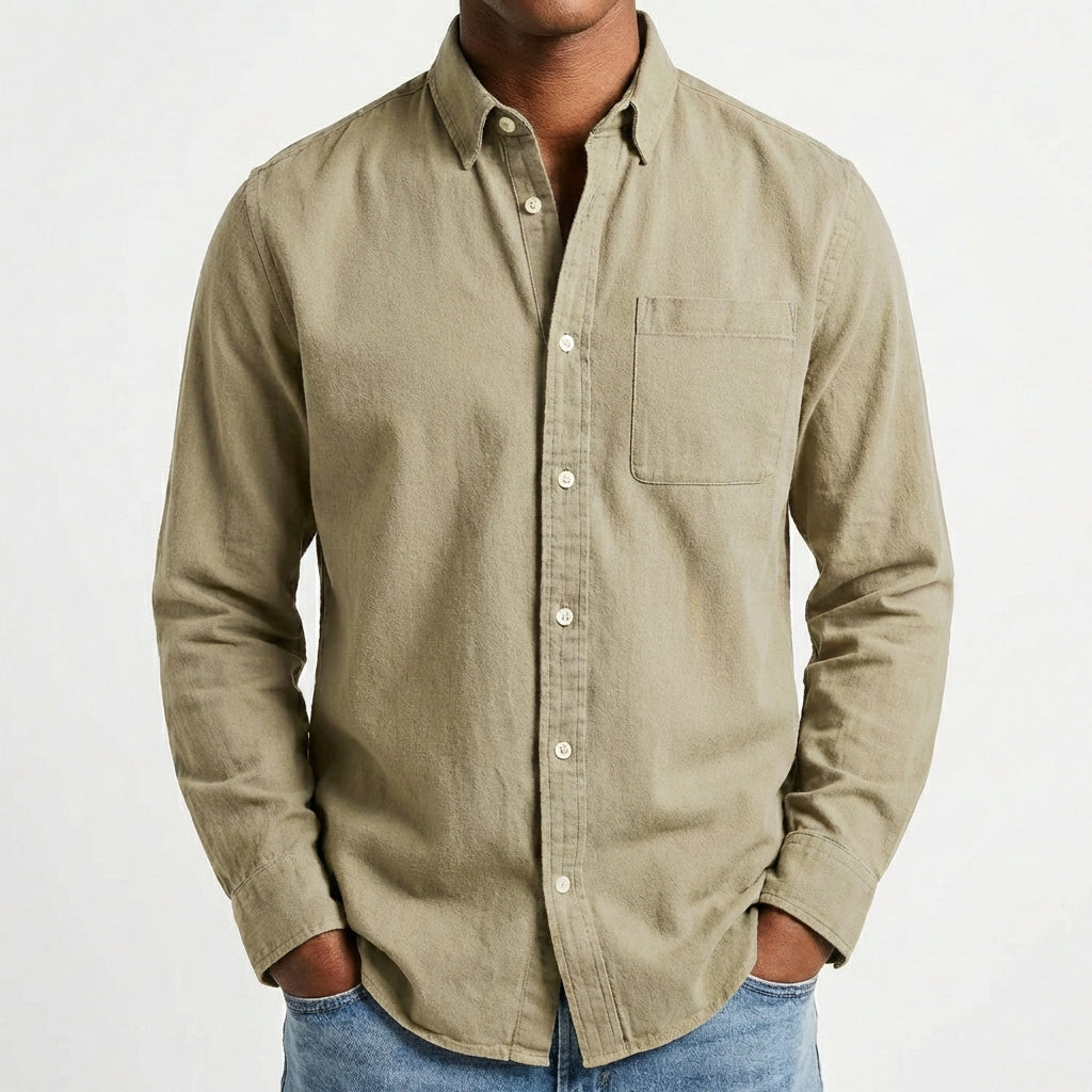 Diego | Men's Button-Down Collar Shirt with Pocket | Casual