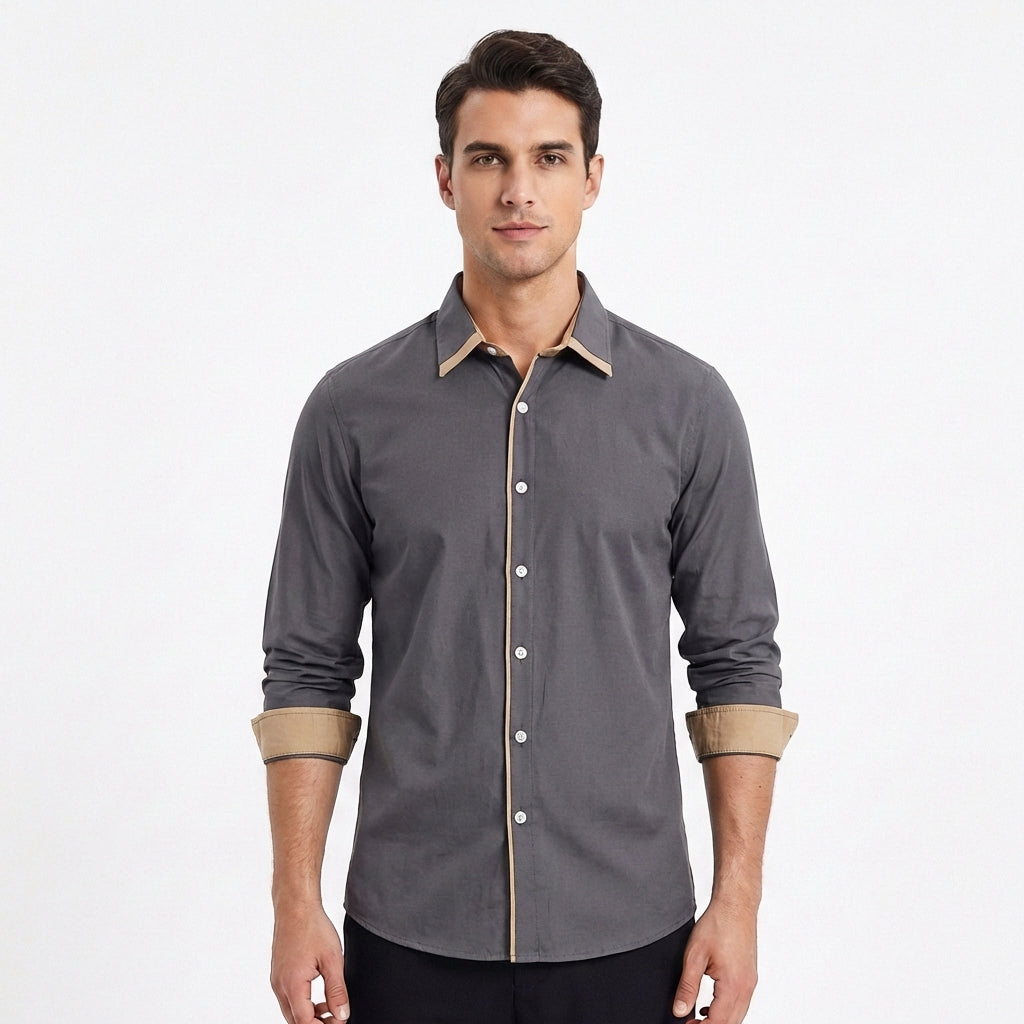 Diego | Men's Shirt with Contrast Details and Classic Collar | Elegant