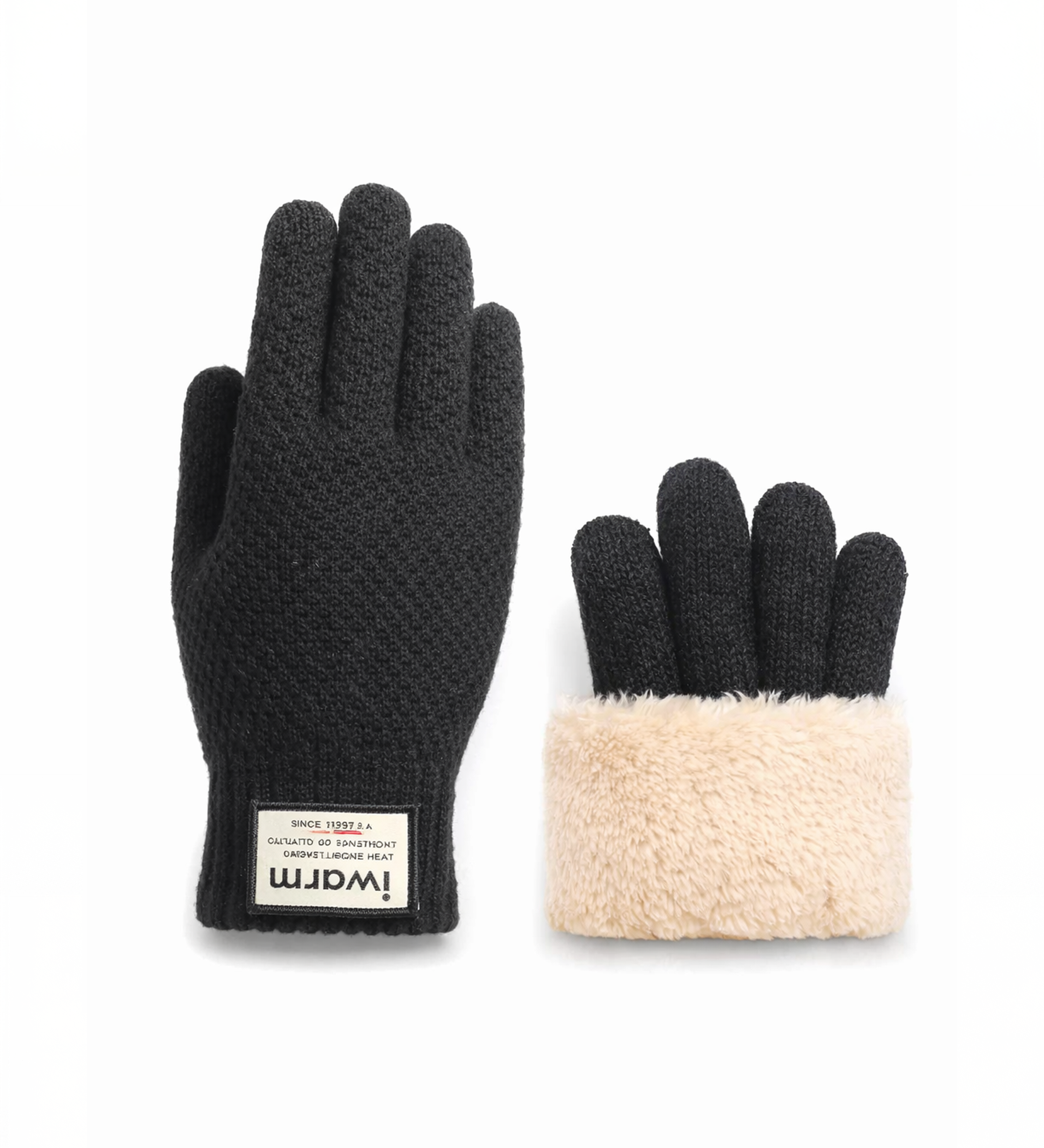Thermal Wool Gloves – Fleece-Lined, Touchscreen Fingers
