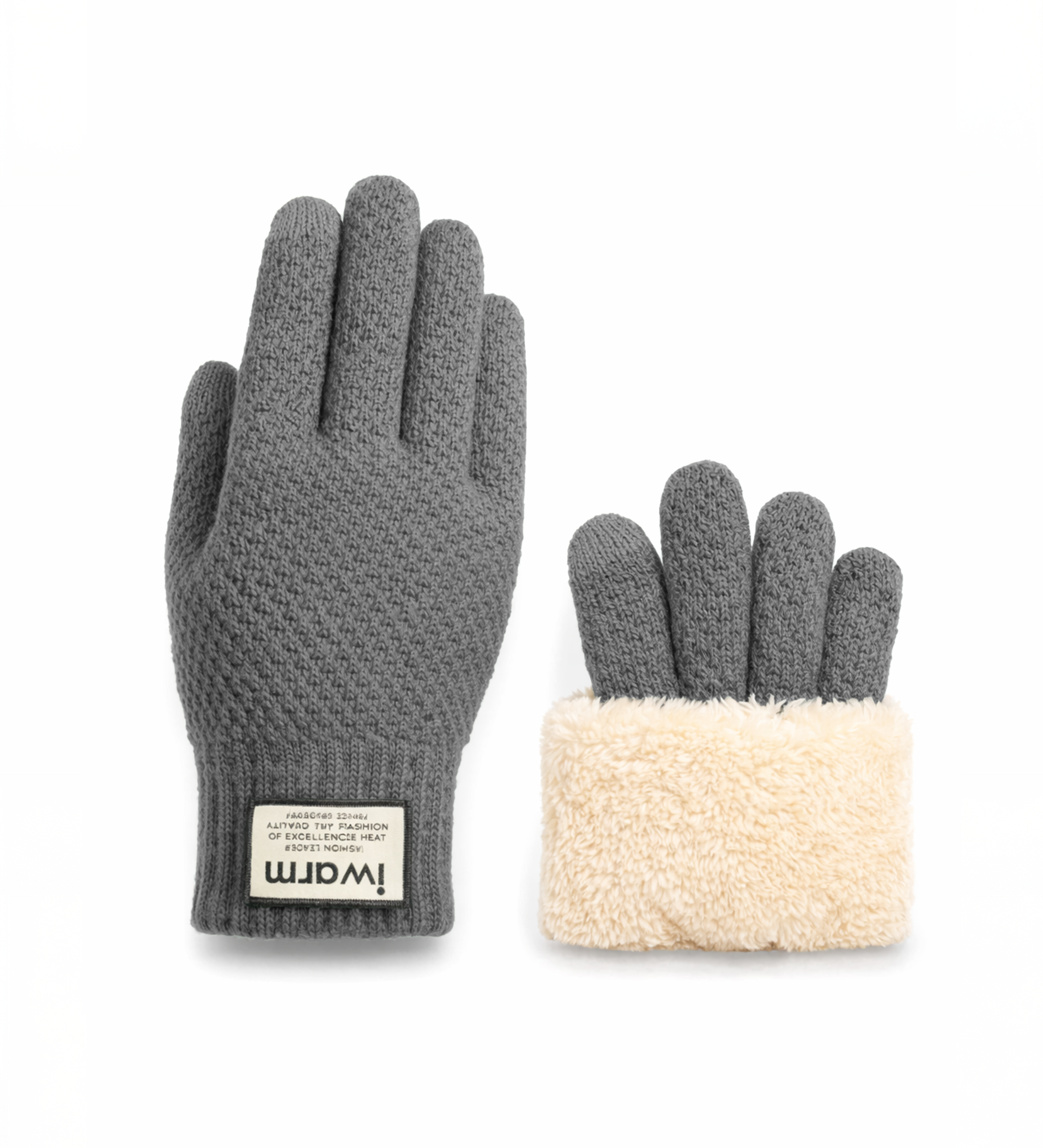 Thermal Wool Gloves – Fleece-Lined, Touchscreen Fingers