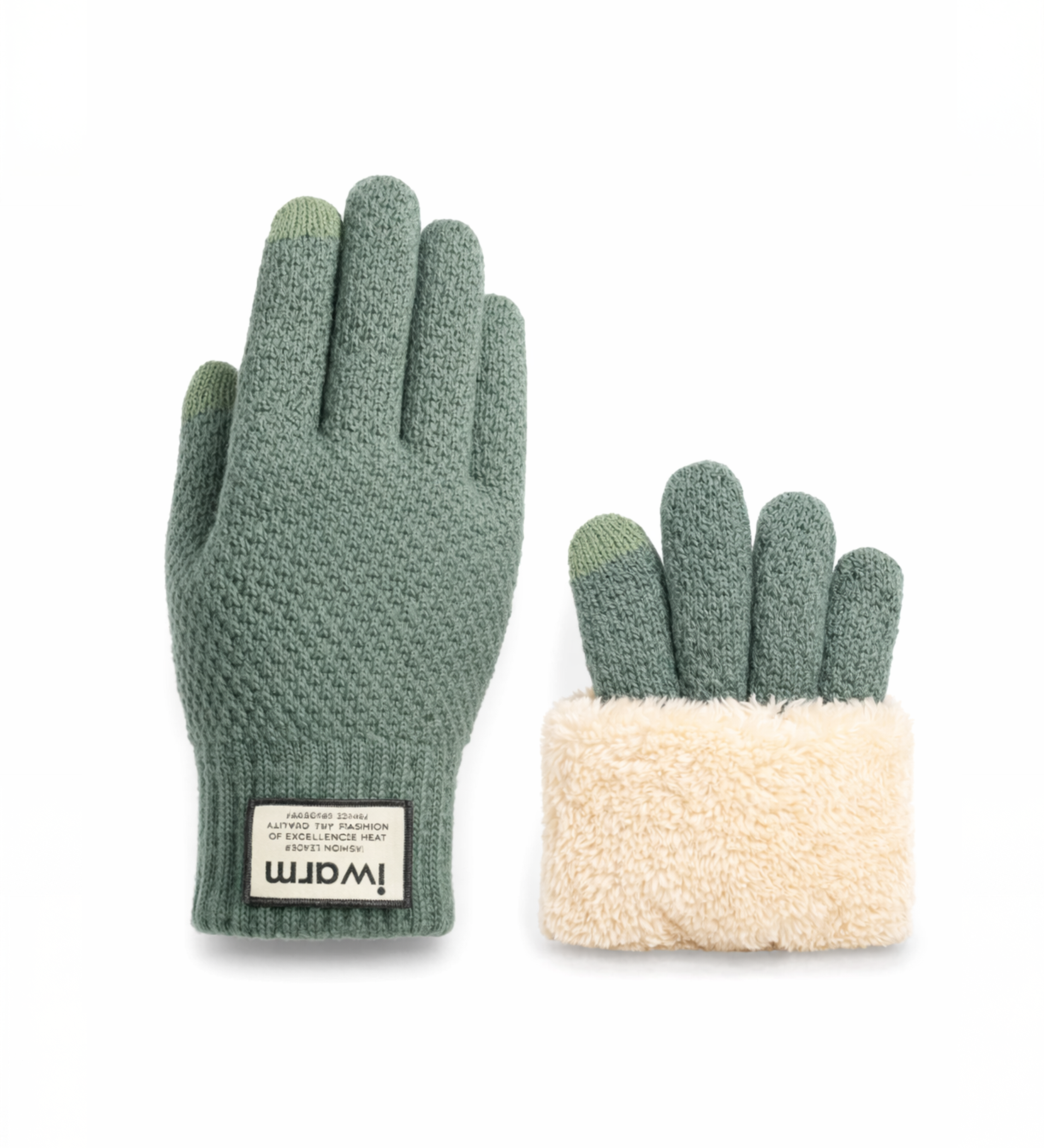 Thermal Wool Gloves – Fleece-Lined, Touchscreen Fingers