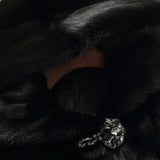 Eudora™ | Black hooded fur swing coat