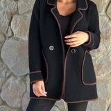 Bambi™ | Elegant Contrast Wool Coat
