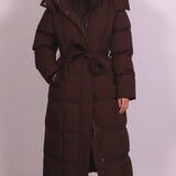 Desiree™ | Belted Hooded Maxi Puffer Coat