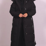 Desiree™ | Belted Hooded Maxi Puffer Coat