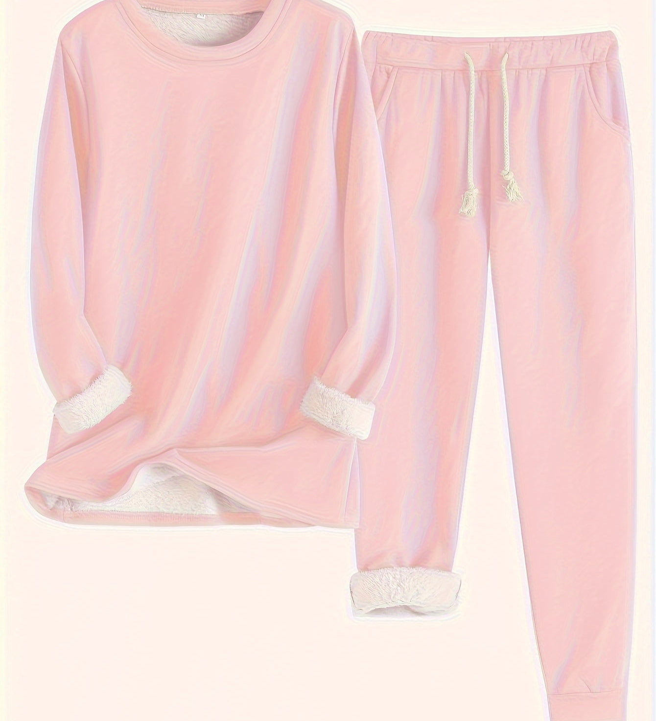 Dominika™ | Plush-lined cuffed sweatshirt jogger set