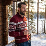 Kennedy | Men's Quarter Zip Sweater with Print Design