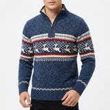 Kennedy | Men's Quarter Zip Sweater with Print Design