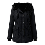 Insulated Faux-Fur Hooded Slim-Fit Parka Jacket