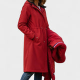 Diora™ | Faux-Fur Hood Drawstring-Waist Anorak Coat