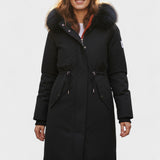 Diora™ | Faux-Fur Hood Drawstring-Waist Anorak Coat