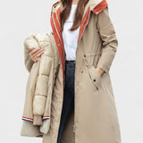 Diora™ | Faux-Fur Hood Drawstring-Waist Anorak Coat