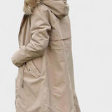 Diora™ | Faux-Fur Hood Drawstring-Waist Anorak Coat