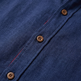 Lucas | Men's Shirt with Mao Collar and Contrast Buttons | Elegant