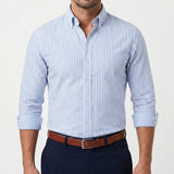 Lucas | Men's Shirt with Striped Pattern and Button-Down Collar | Classic