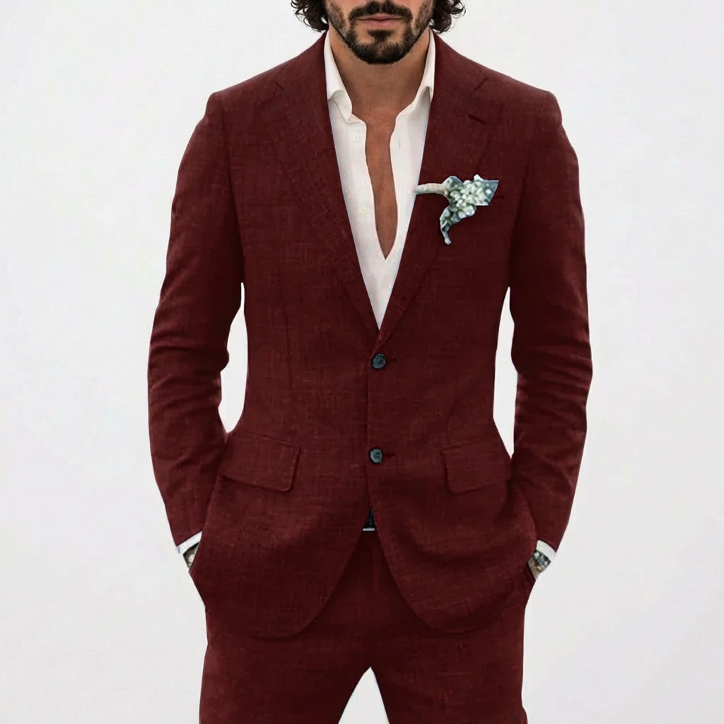 Lucas | Men's Summer Wedding Suit with Relaxed Fit and Classic Lapel