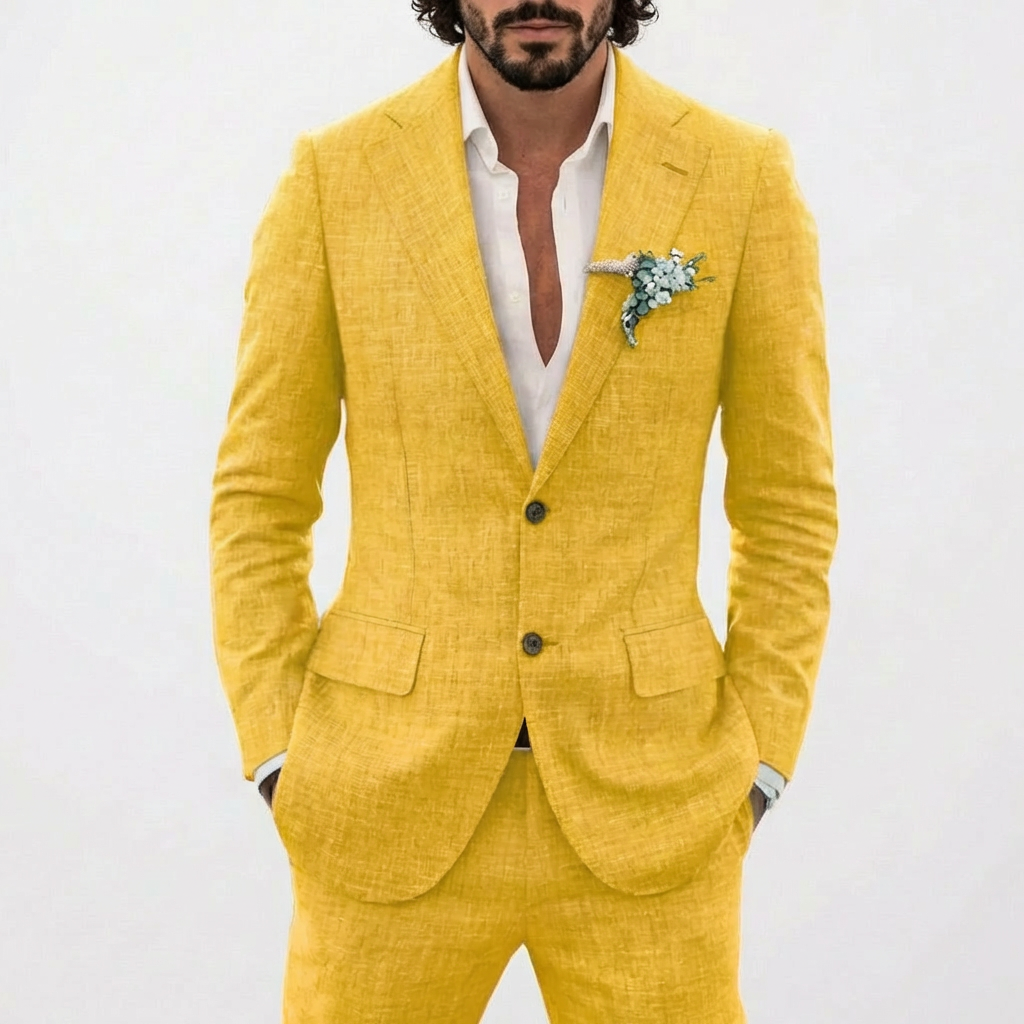 Lucas | Men's Summer Wedding Suit with Relaxed Fit and Classic Lapel