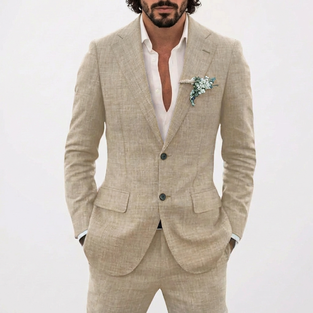 Lucas | Men's Summer Wedding Suit with Relaxed Fit and Classic Lapel