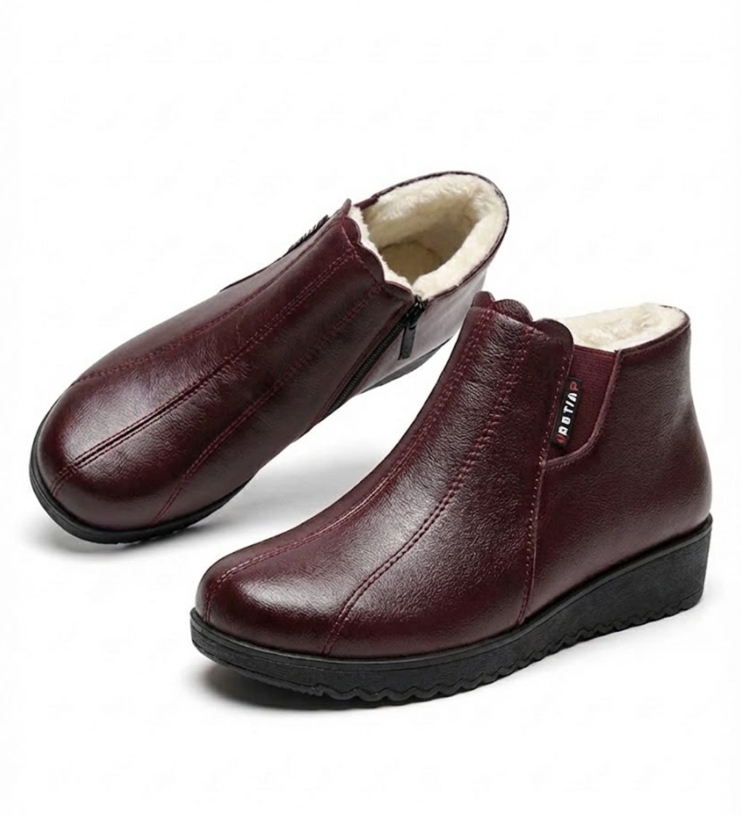 Maricela™ | Fleece-lined side-zip wedge ankle boots