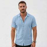 Mateo | Men's Shirt with Cuban Collar and Short Sleeves | Summer