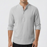 Mateo | Men's Shirt with Mao Collar and Long Sleeves | Casual