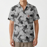 Mateo | Men's Shirt with Koi Print and Mao Collar | Casual