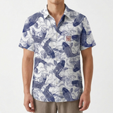 Mateo | Men's Shirt with Koi Print and Mao Collar | Casual