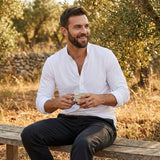 Mateo | Mao Collar Button Long Sleeve Shirt for Men