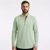 Mateo | Mao Collar Button Long Sleeve Shirt for Men