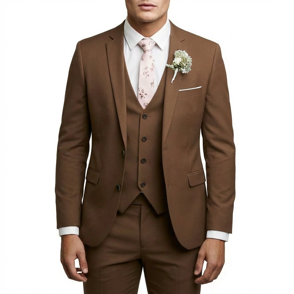 Mateo | Elegant Men's Wedding Suit with Coordinating Vest and Notch Lapel