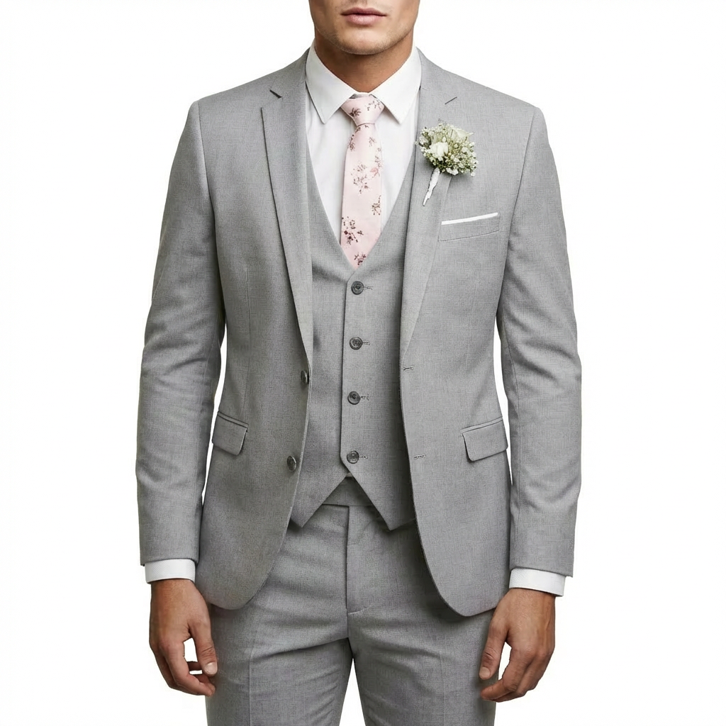 Mateo | Elegant Men's Wedding Suit with Coordinating Vest and Notch Lapel