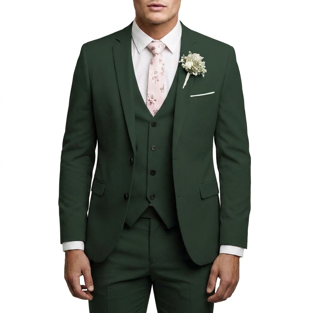 Mateo | Elegant Men's Wedding Suit with Coordinating Vest and Notch Lapel